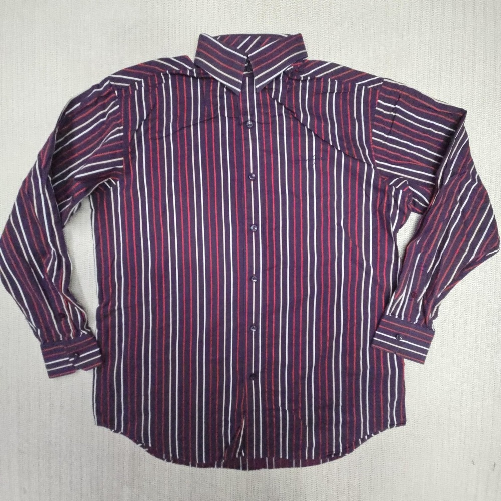 Sean John Shirt Mens XL Blue Striped Long Sleeve Button Up Embroidered